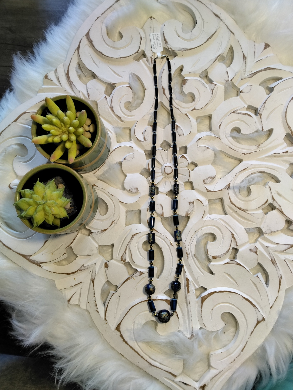 Blue Beaded Women's Necklace